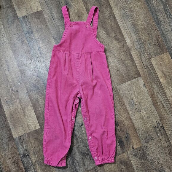 Vintage JCPenney Pink subtle corduroy overalls with adjusrable button straps 3T - Picture 1 of 8